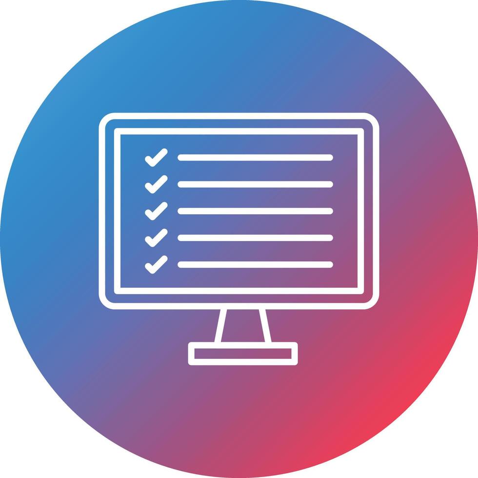 Online Survey Line Gradient Circle Background Icon vector