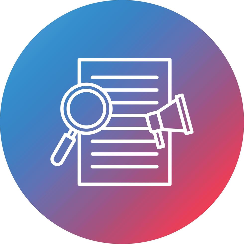 Content Marketing Line Gradient Circle Background Icon vector