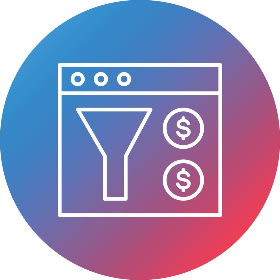 Conversion Marketing Line Gradient Circle Background Icon vector