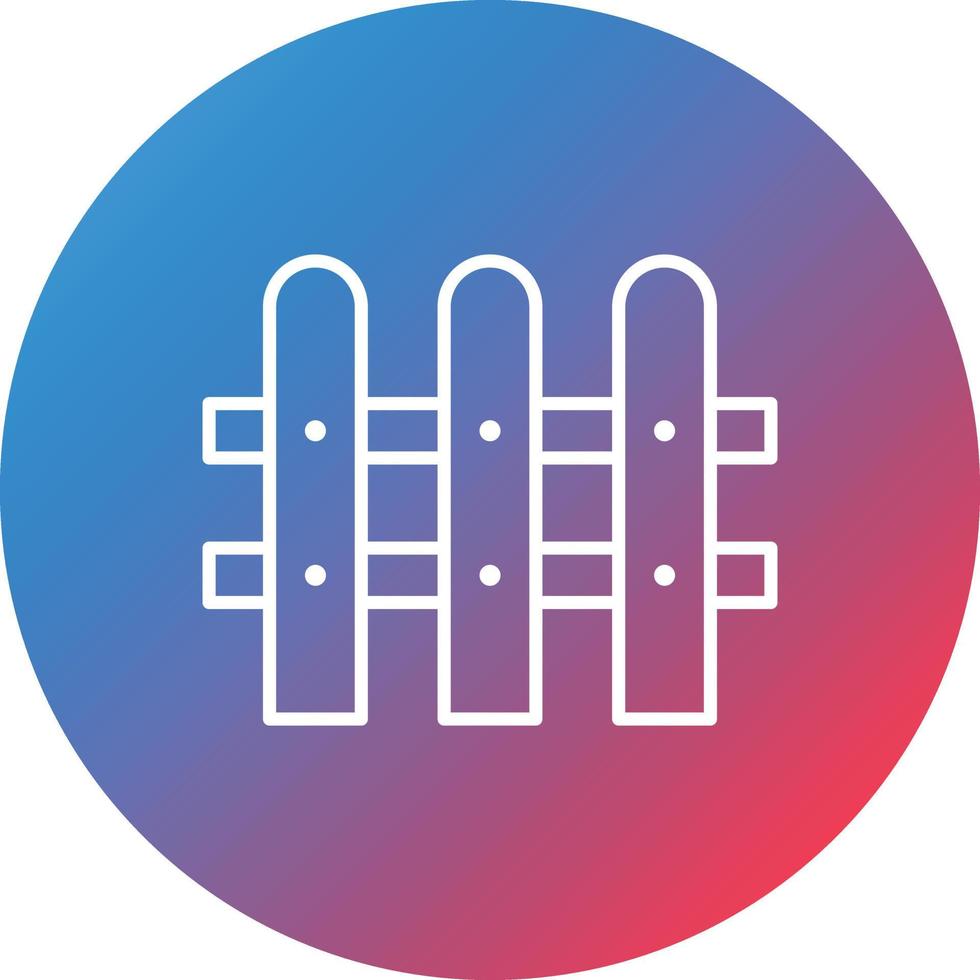 Fence Line Gradient Circle Background Icon vector