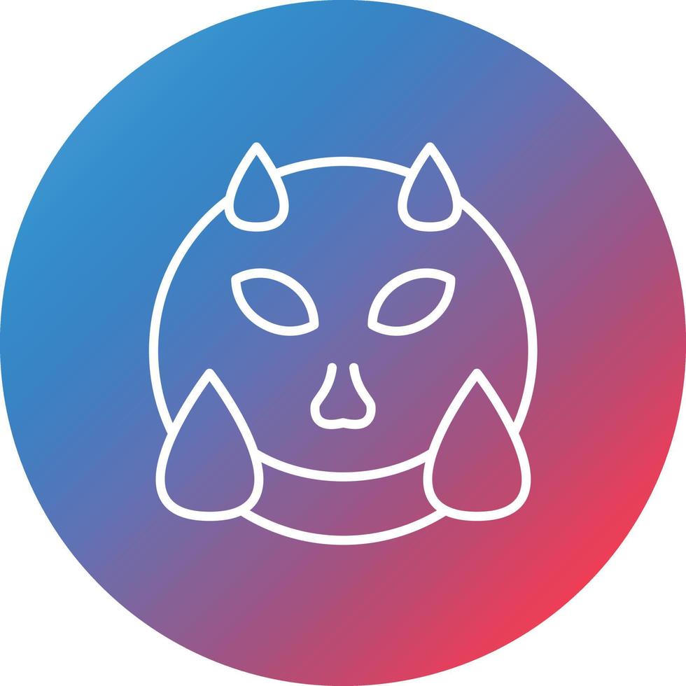 Hot Face Line Gradient Circle Background Icon vector