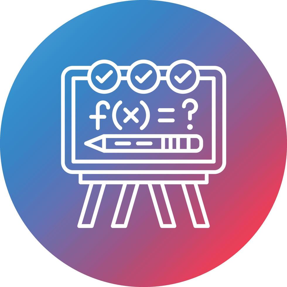 Solving Formula Line Gradient Circle Background Icon vector