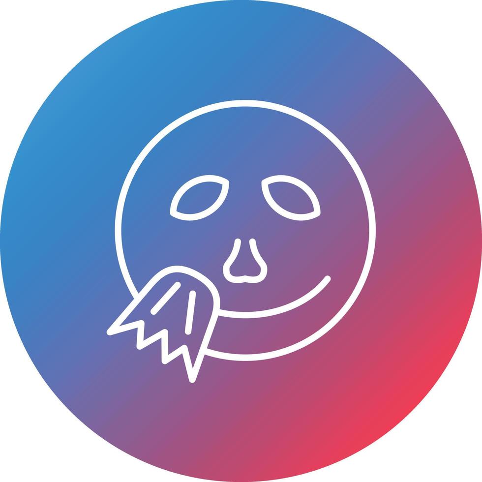 Cold Face Line Gradient Circle Background Icon vector