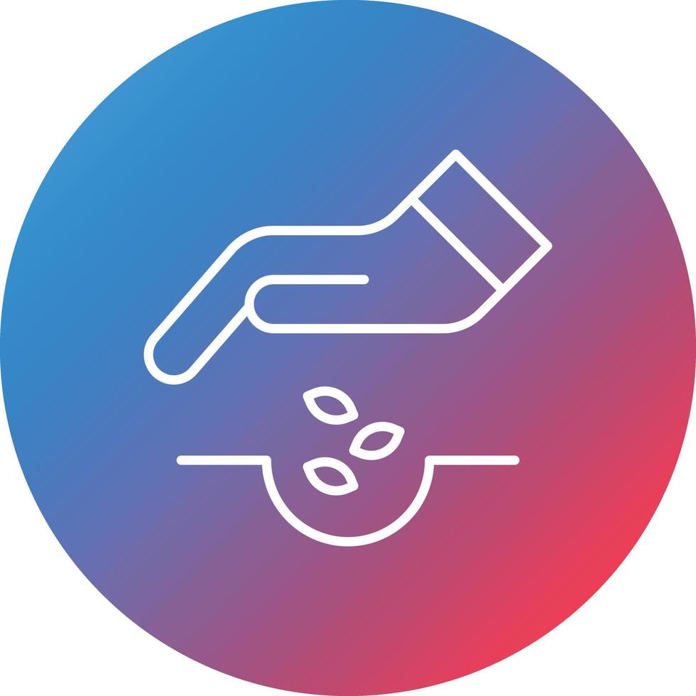 Seeding Line Gradient Circle Background Icon vector
