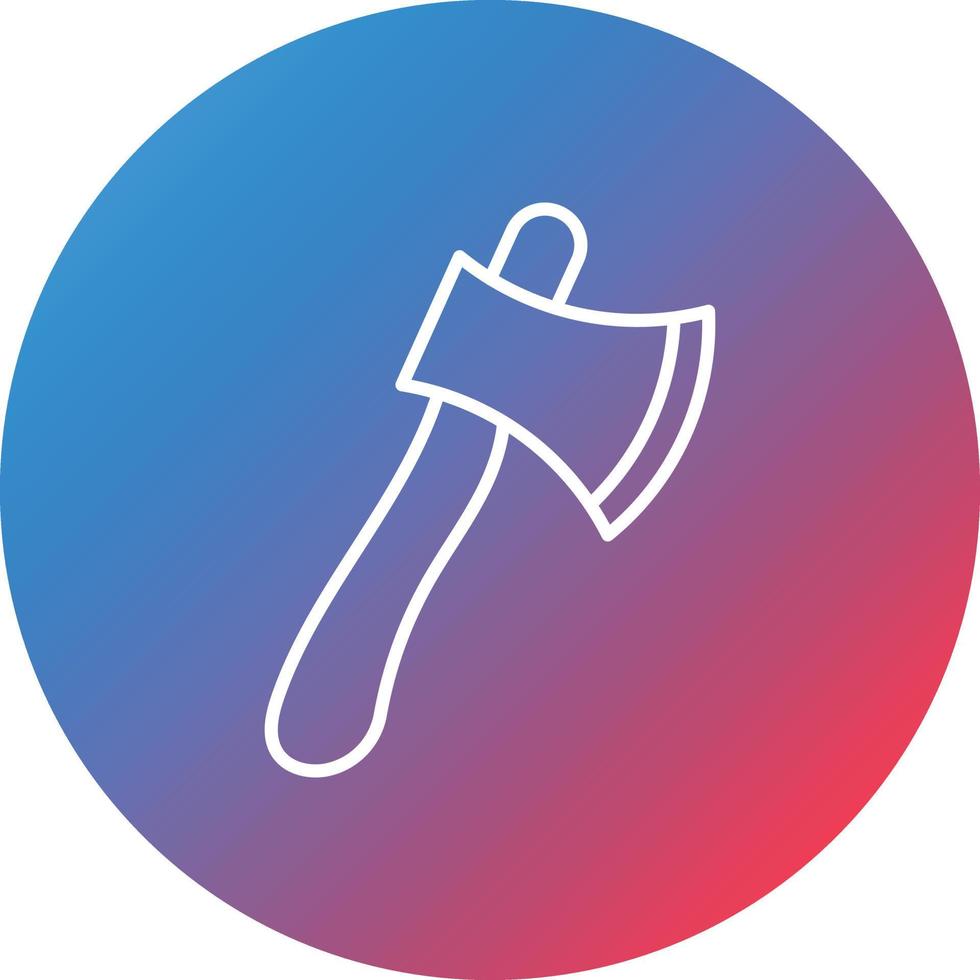 Wood Axe Line Gradient Circle Background Icon vector