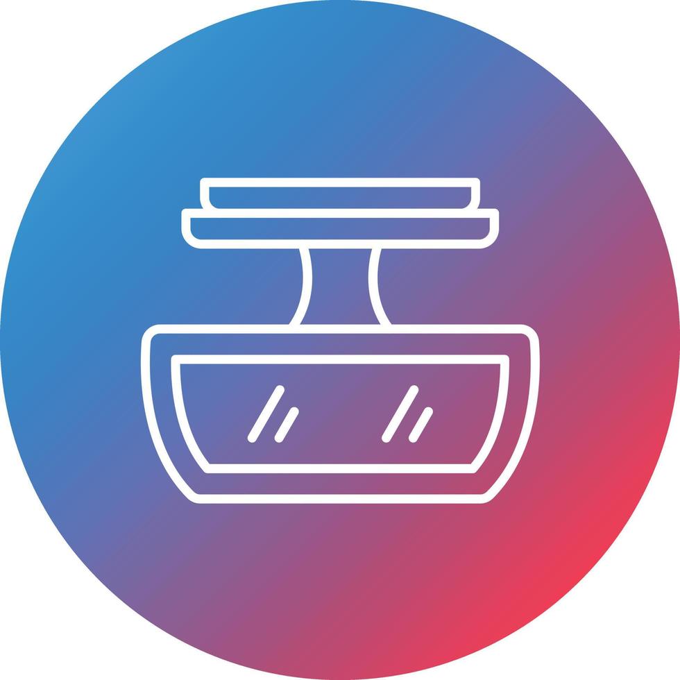 Rearview Mirror Line Gradient Circle Background Icon vector
