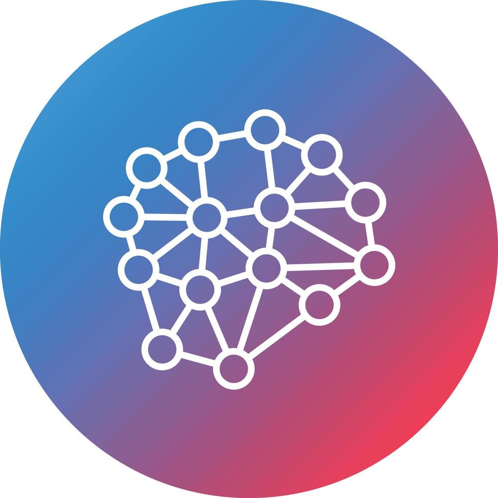 Neurons Circuit Line Gradient Circle Background Icon vector