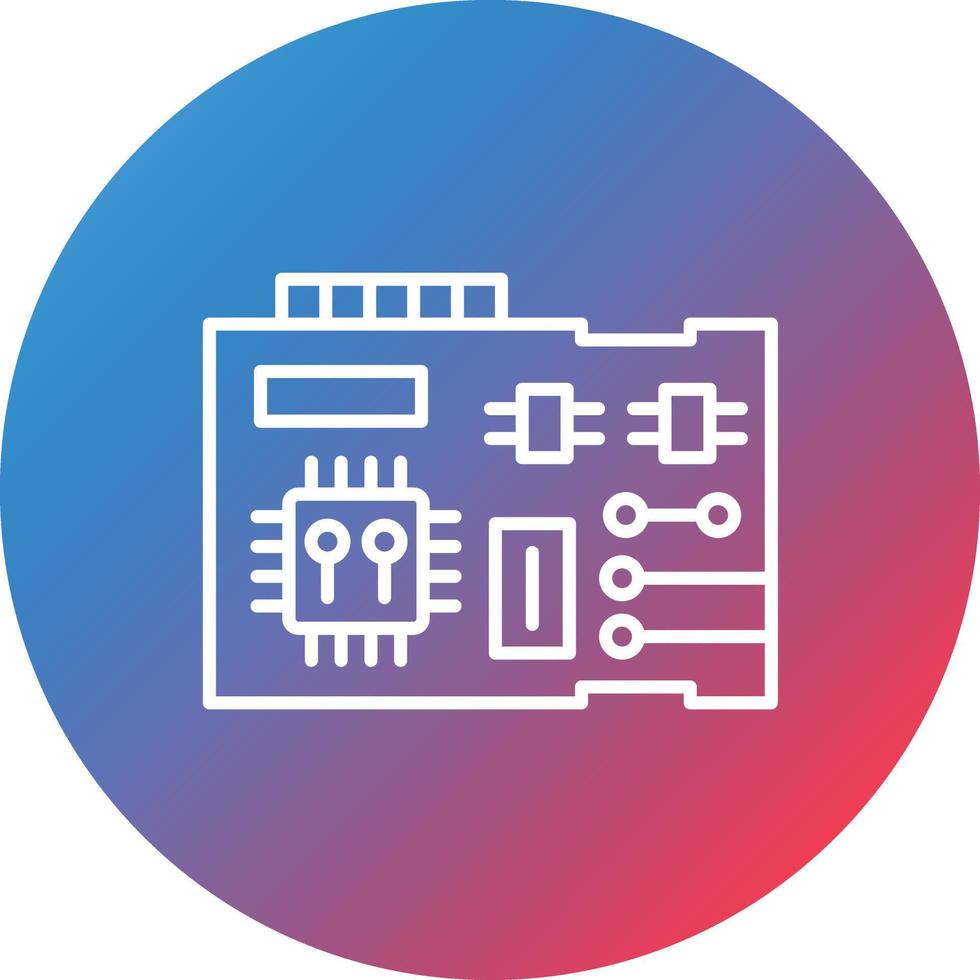 Circuit Line Gradient Circle Background Icon vector