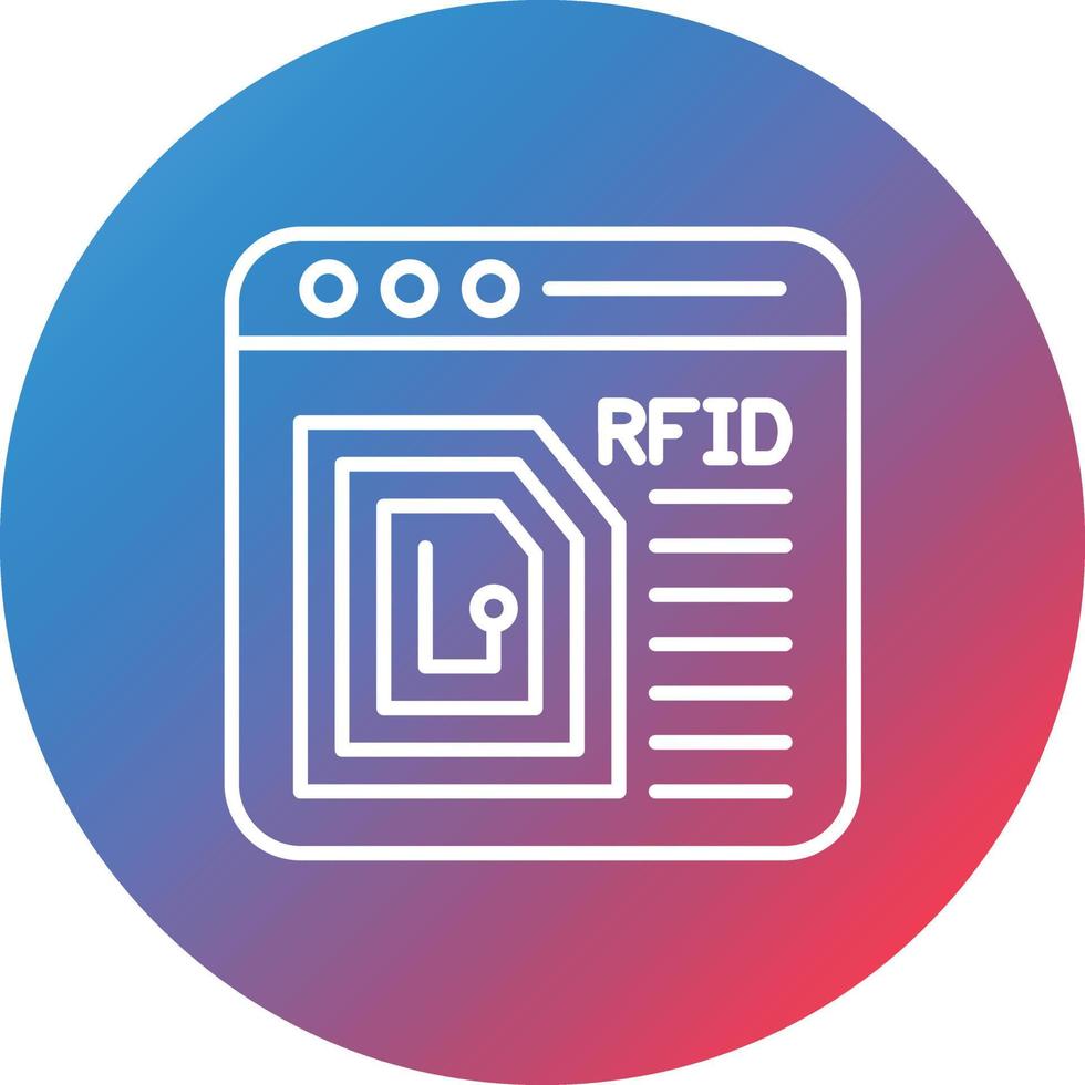 Radio Frequency Identification Line Gradient Circle Background Icon vector