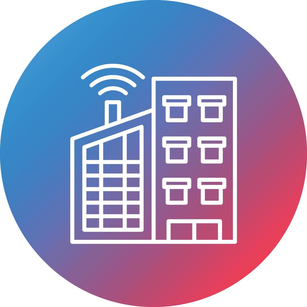 Smart City Line Gradient Circle Background Icon vector