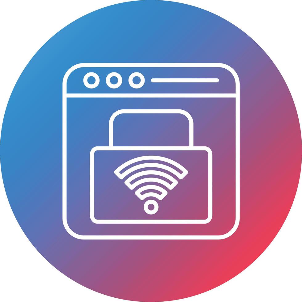 Smart Security Line Gradient Circle Background Icon vector