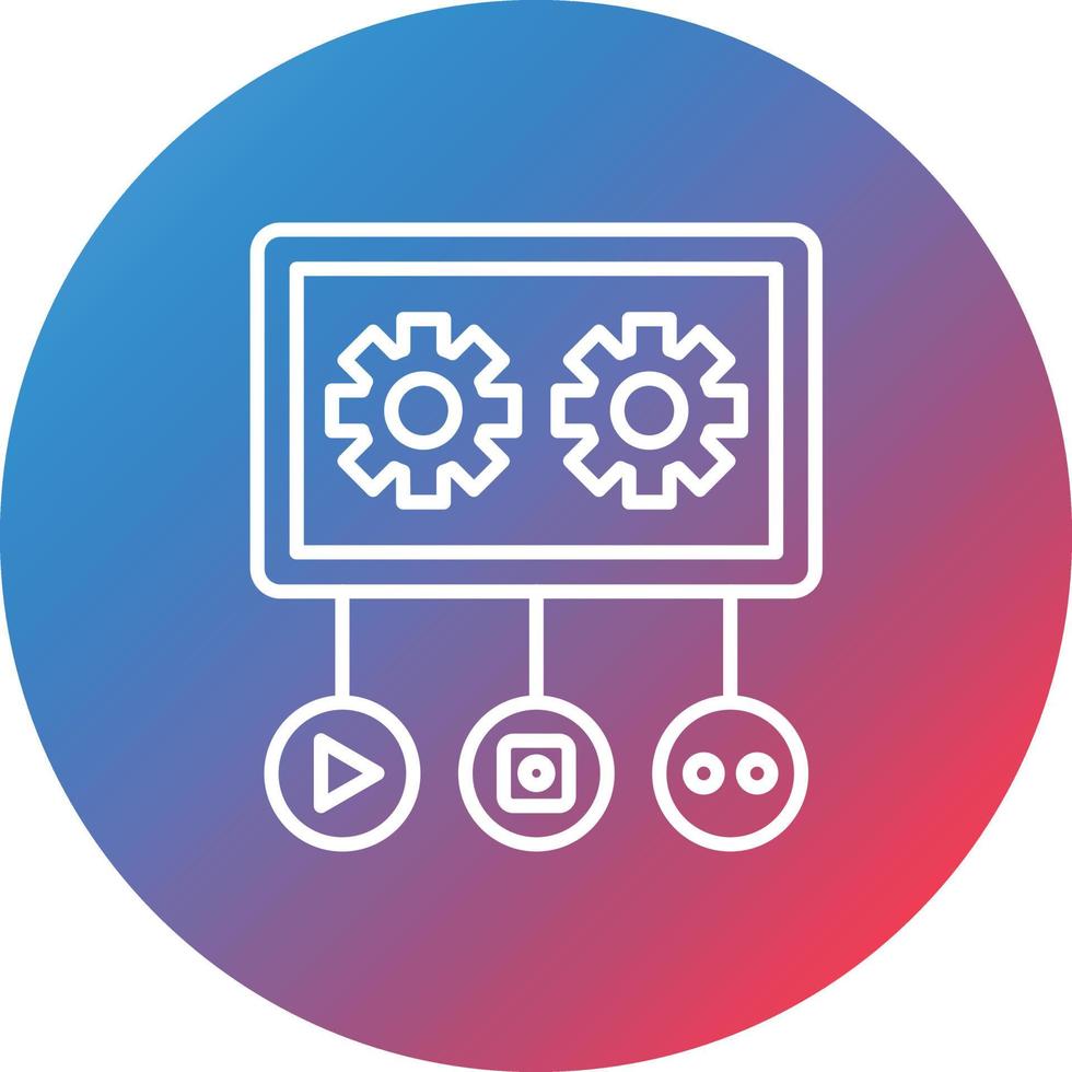 Social Hub Line Gradient Circle Background Icon vector