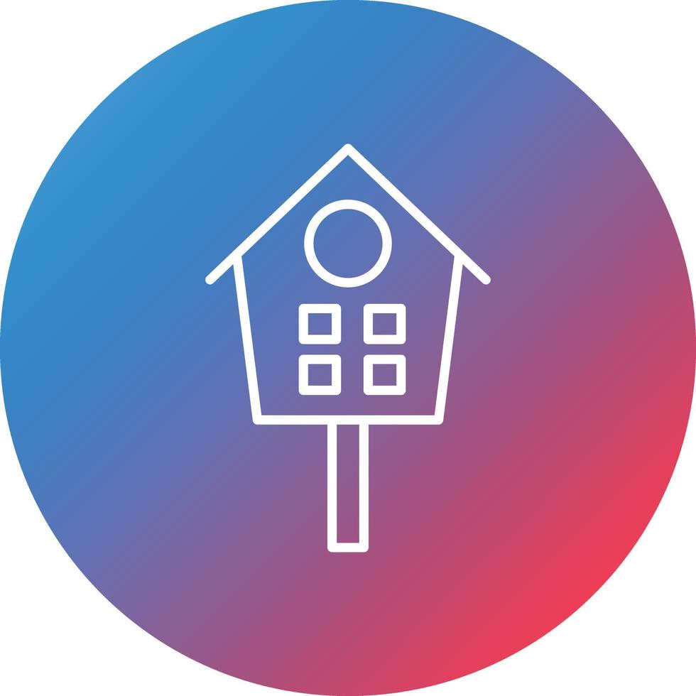 Bird House Line Gradient Circle Background Icon vector