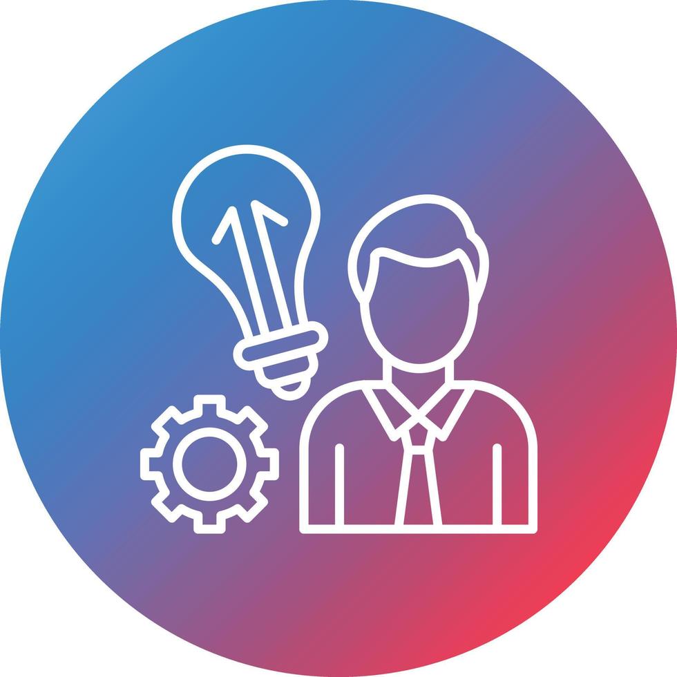 Entrepreneur Line Gradient Circle Background Icon vector