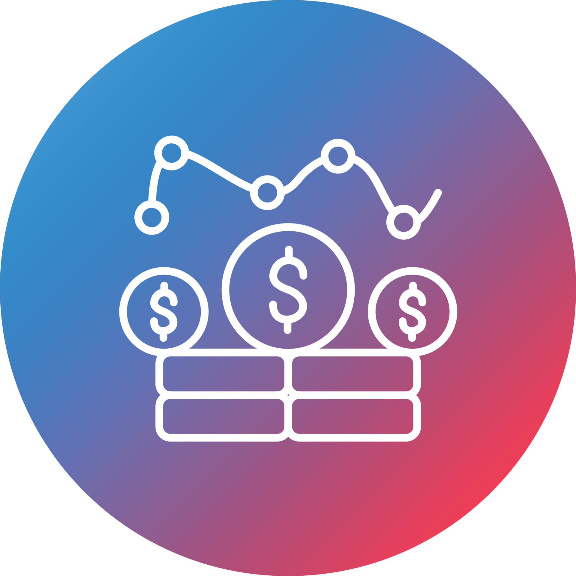 Revenue Line Gradient Circle Background Icon 16865840 Vector Art at