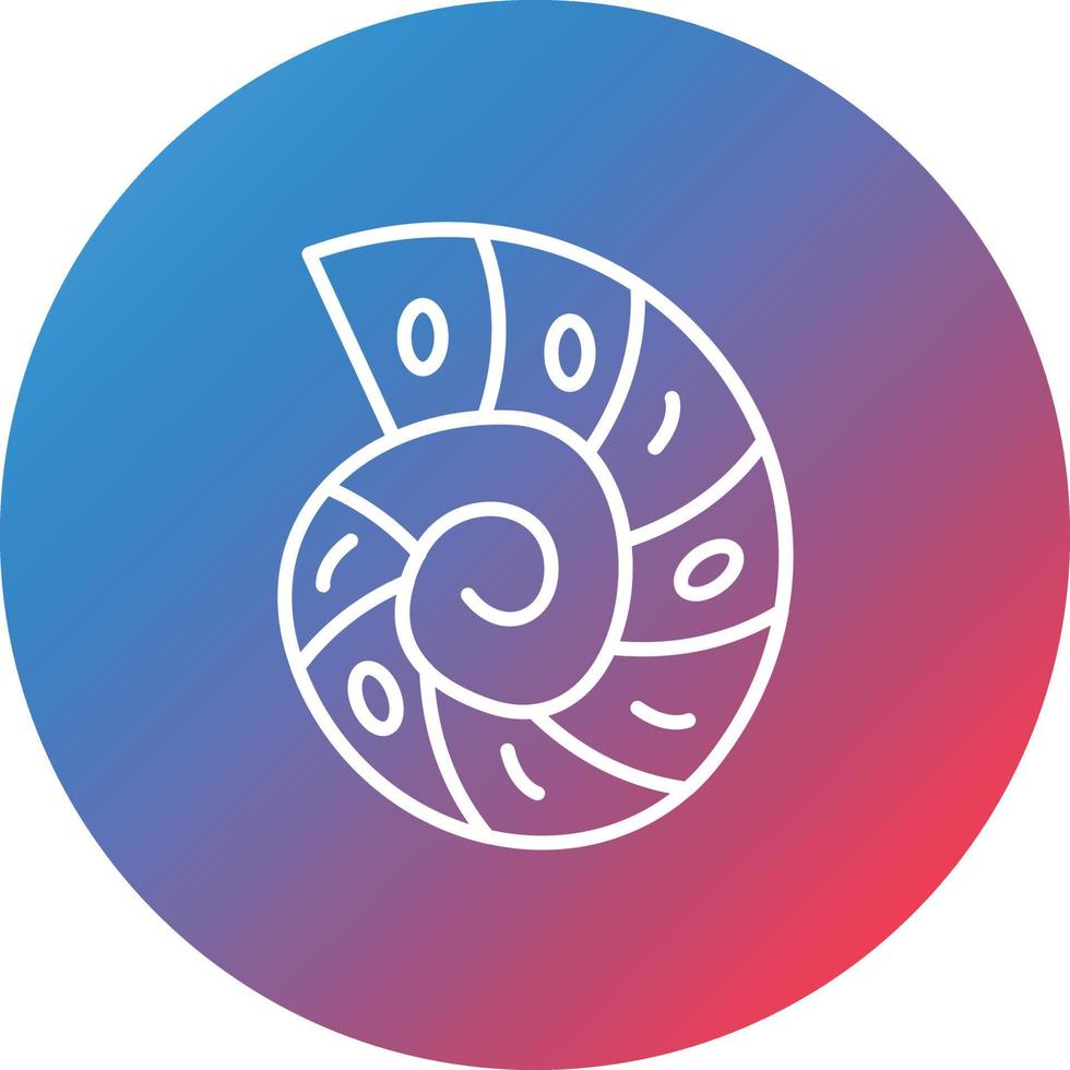 Spiral Shell Line Gradient Circle Background Icon vector