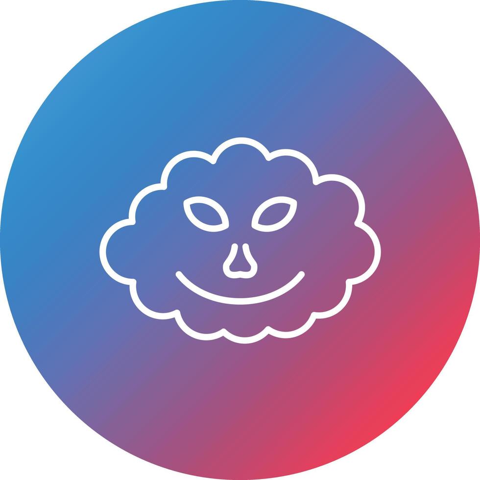 Wind Face Line Gradient Circle Background Icon vector