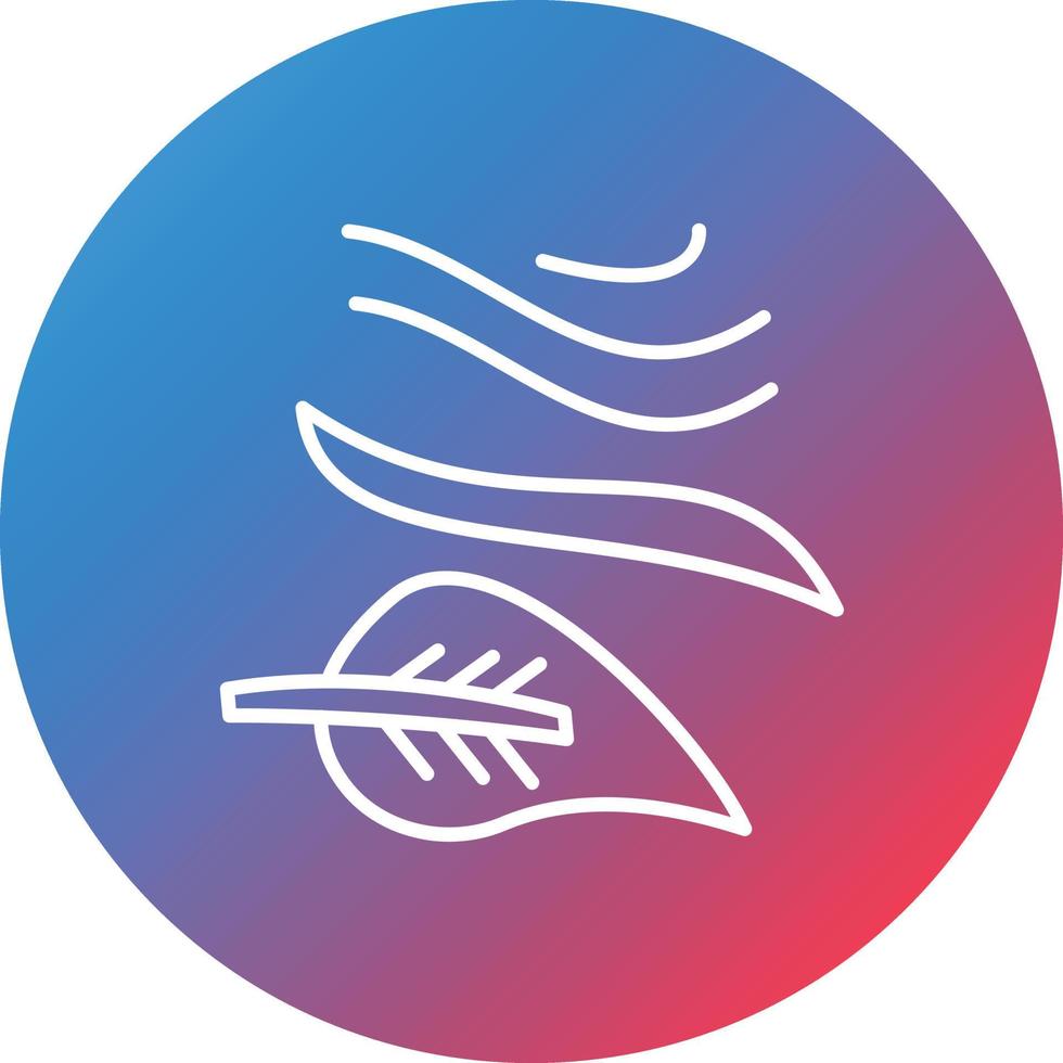 Leaf Fluttering in Wind Line Gradient Circle Background Icon vector