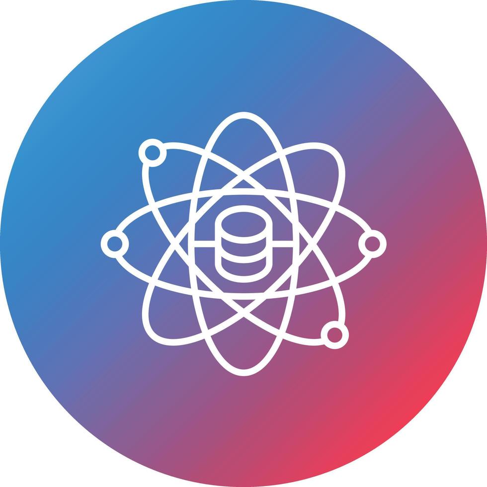 Data Science Line Gradient Circle Background Icon vector