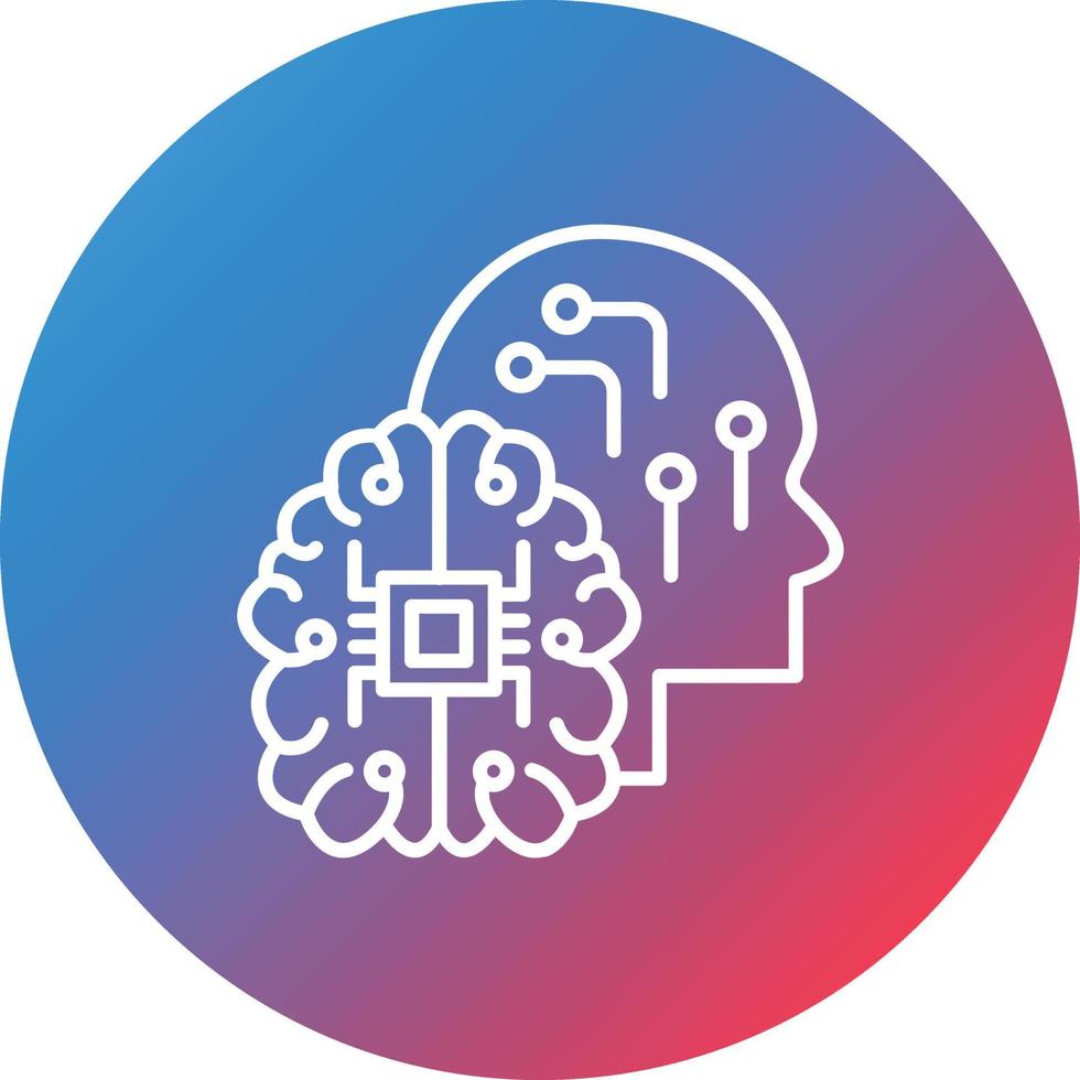 Artificial Intelligence Line Gradient Circle Background Icon 16865908 ...