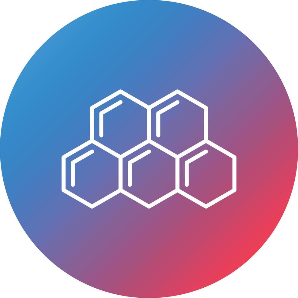 Honeycomb Line Gradient Circle Background Icon vector