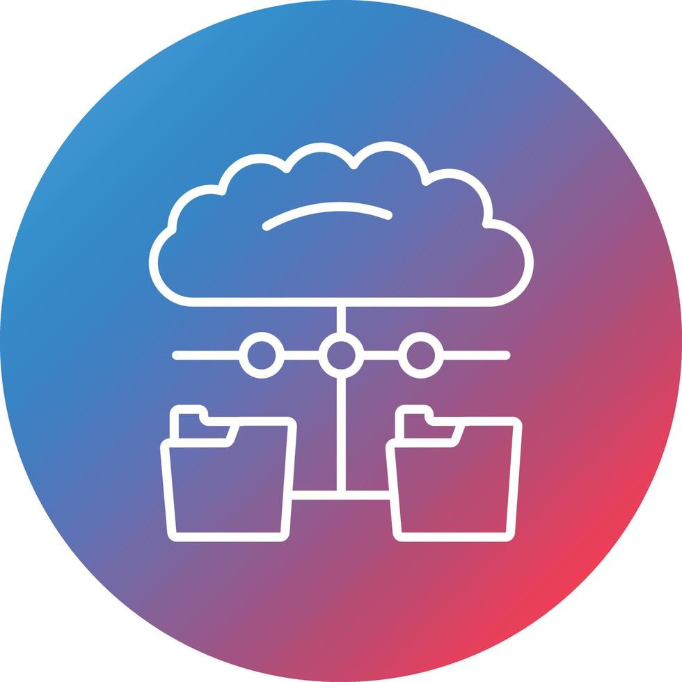 Distributed Data Line Gradient Circle Background Icon vector