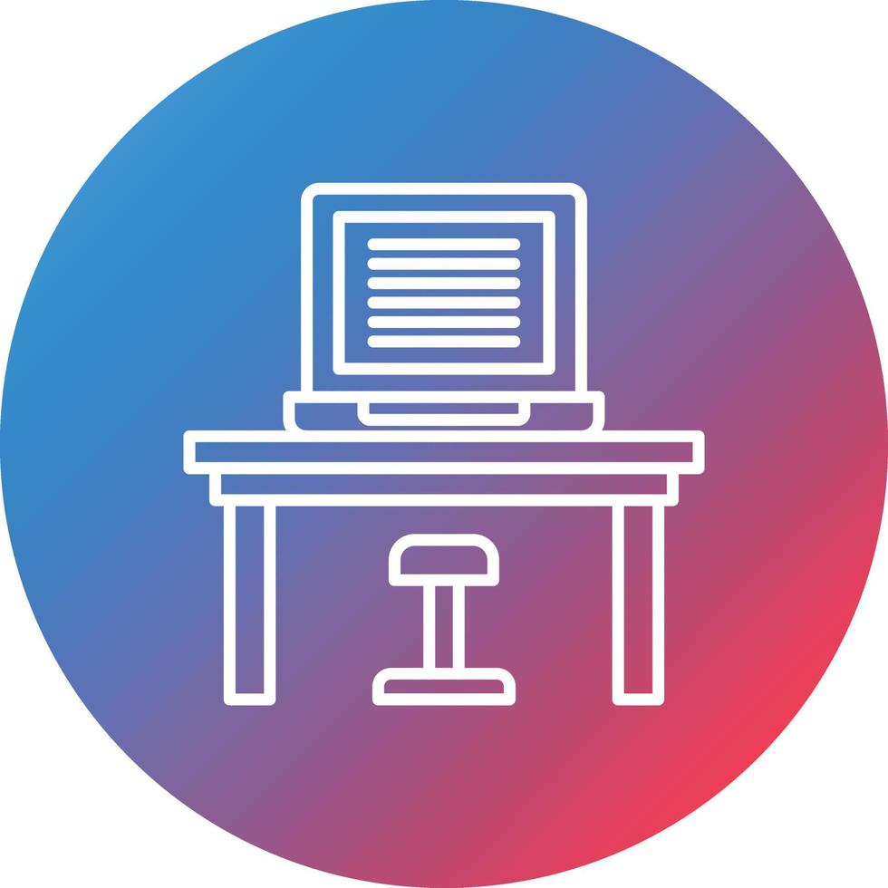 Workplace Line Gradient Circle Background Icon vector