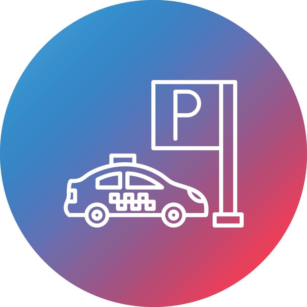 Parking Line Gradient Circle Background Icon vector