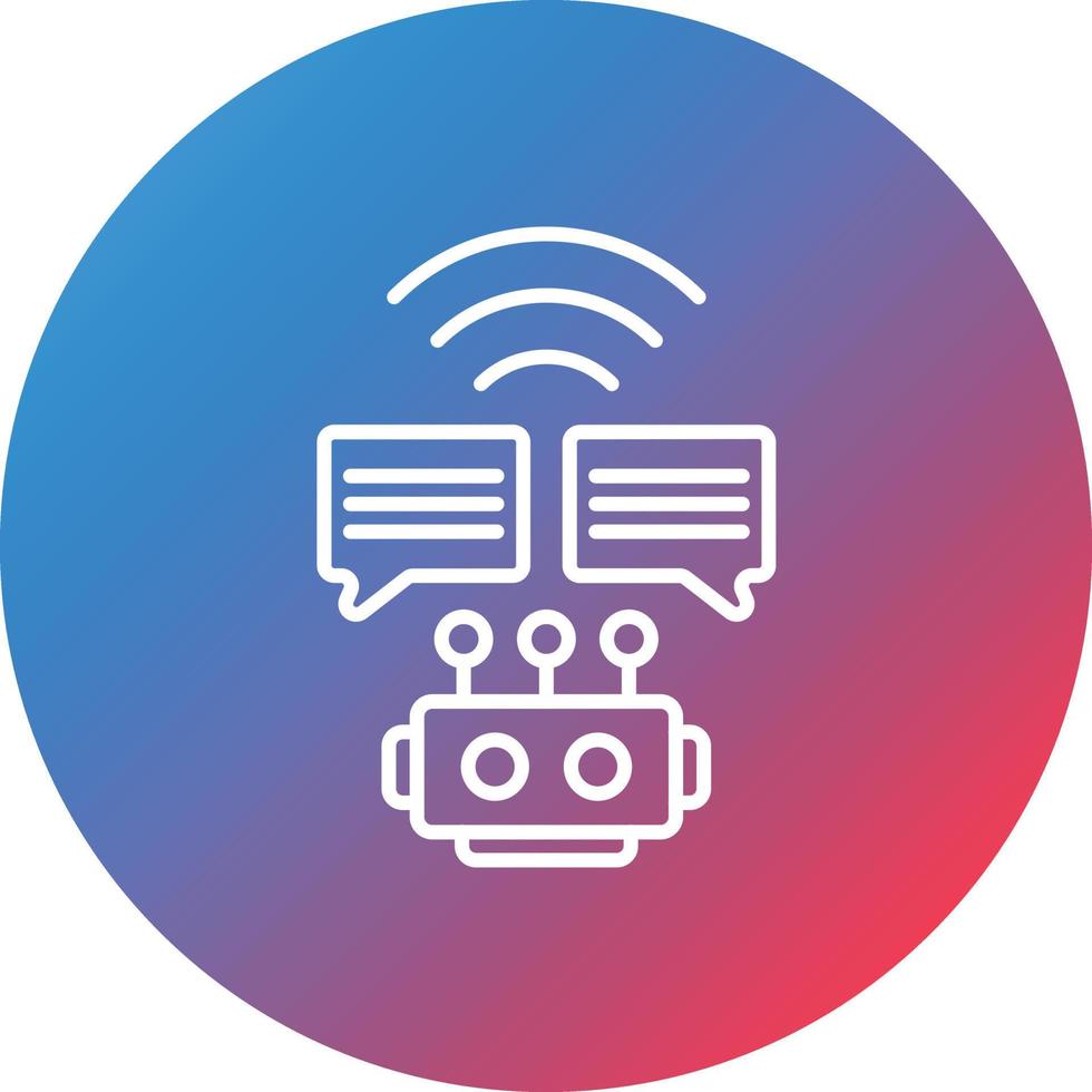 Smart Chat Bot Line Gradient Circle Background Icon vector