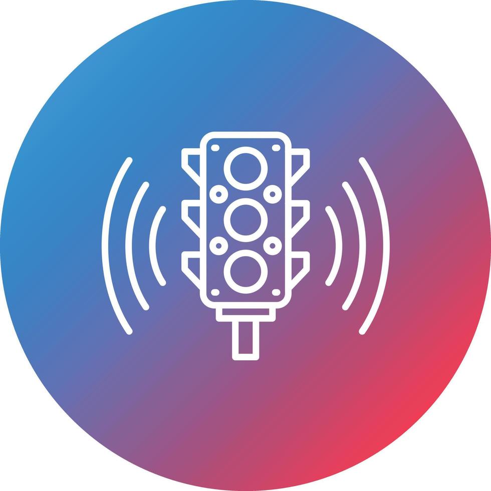 Smart Traffic Light Line Gradient Circle Background Icon vector