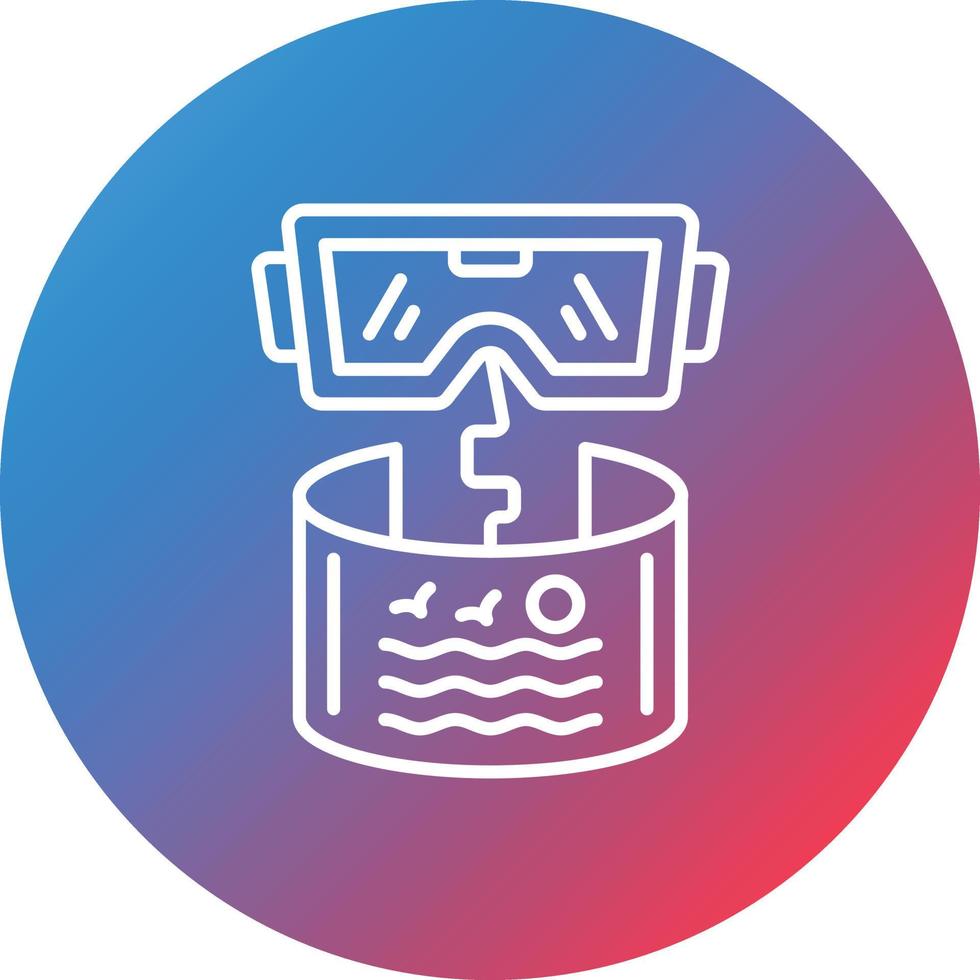 Virtual Reality Line Gradient Circle Background Icon vector