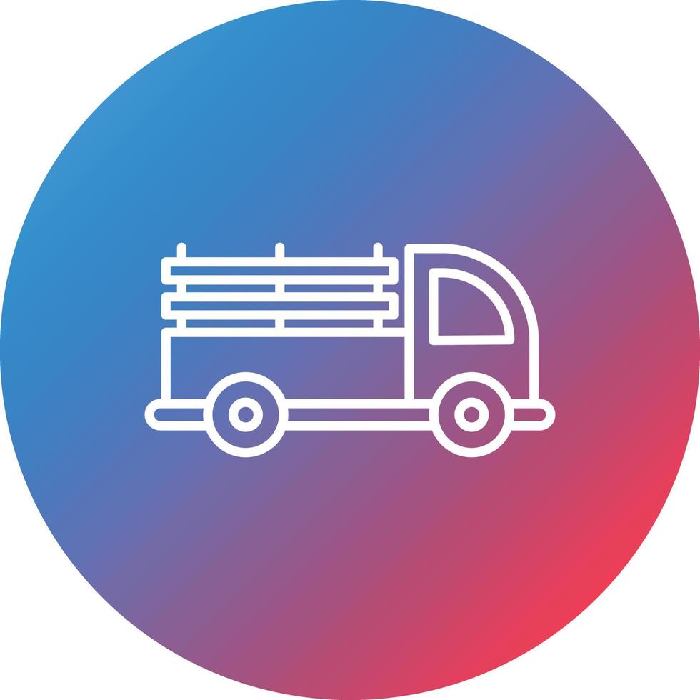 Pickup Truck Line Gradient Circle Background Icon vector