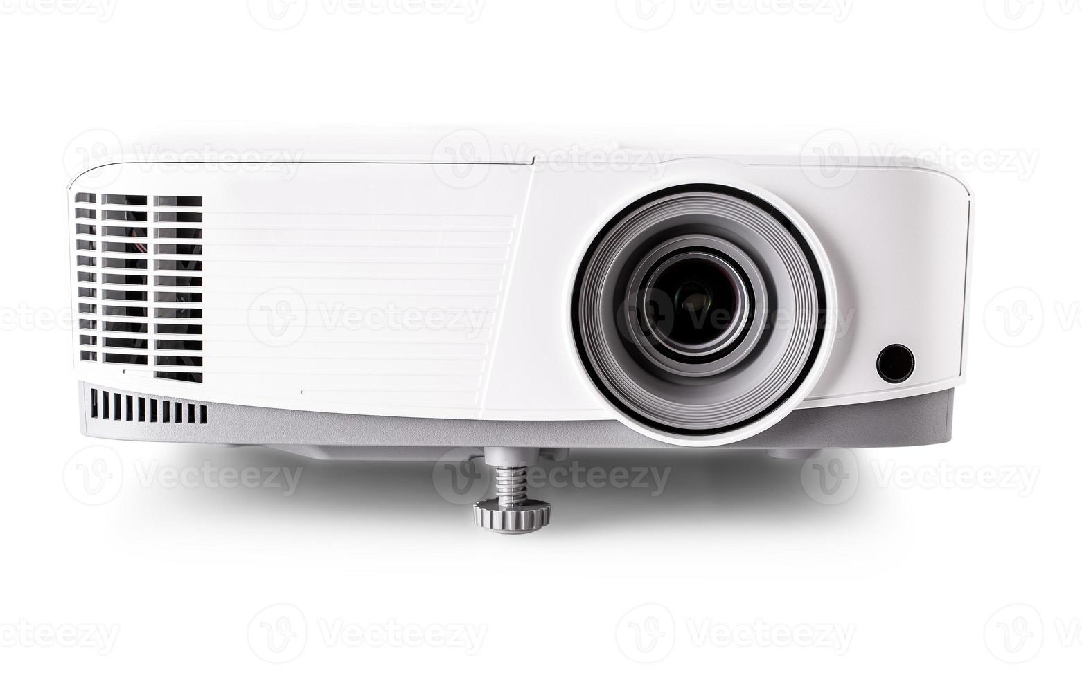 White multimedia projector isolated on white background photo