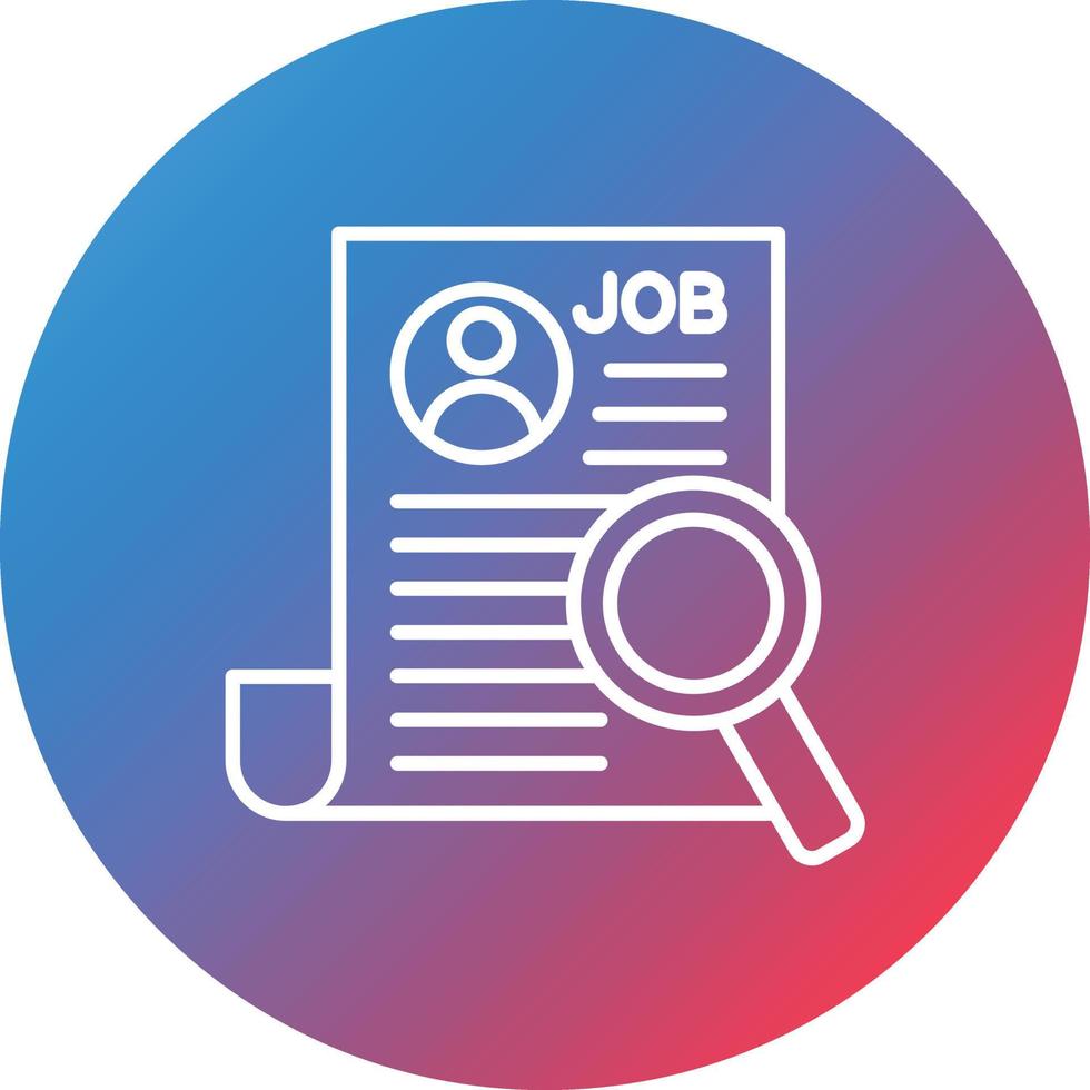 Job search Line Gradient Circle Background Icon vector