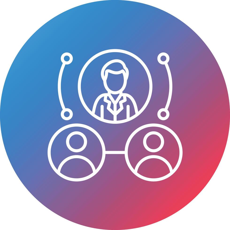 Executive Team Line Gradient Circle Background Icon vector