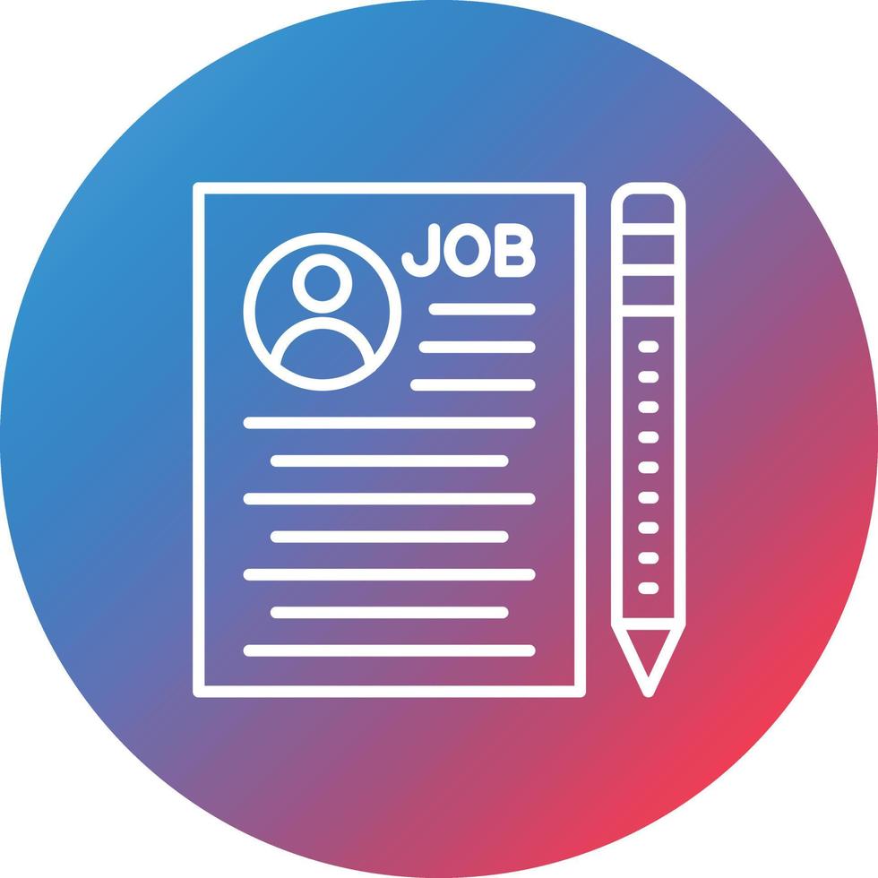Job Description Line Gradient Circle Background Icon vector