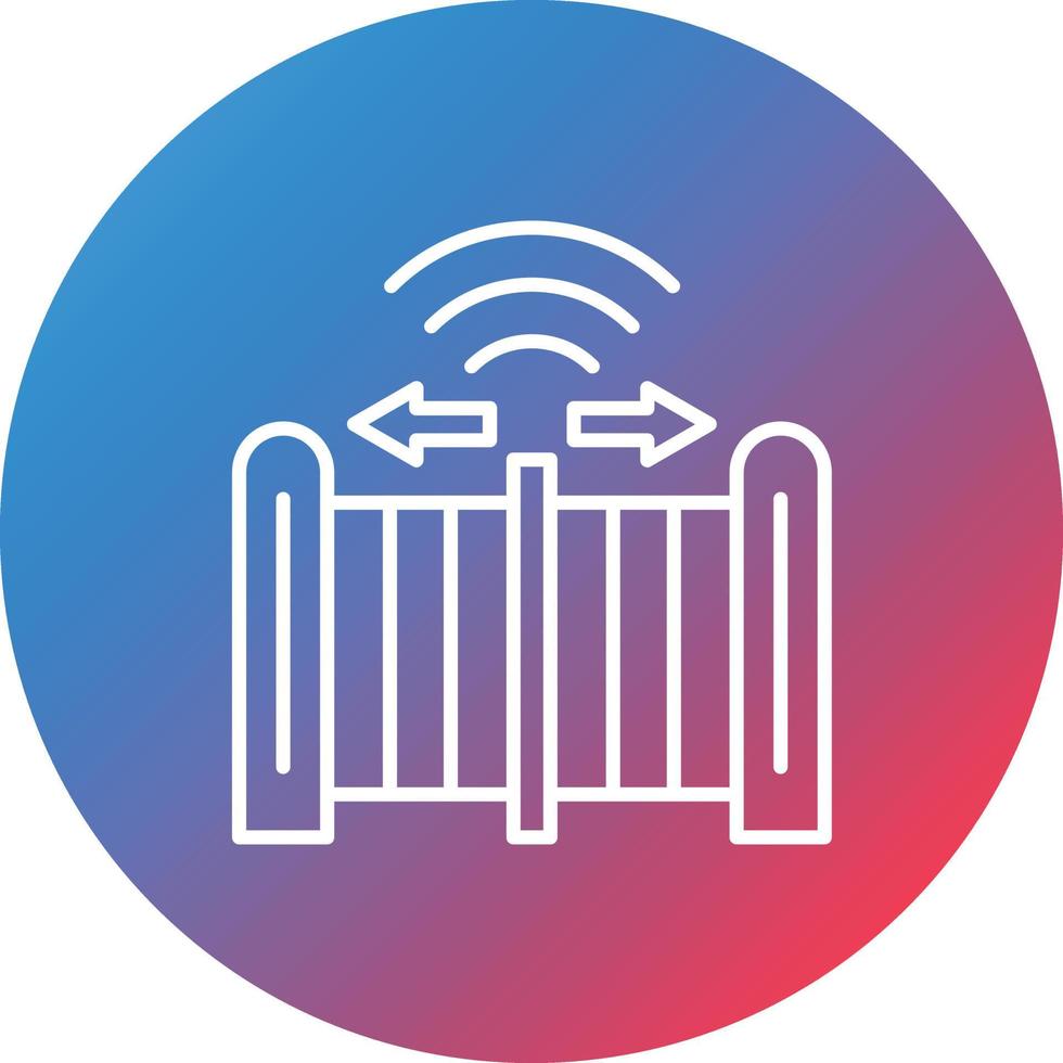 AND Gate Line Gradient Circle Background Icon vector