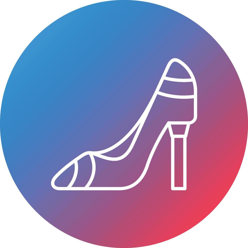 Heels Line Gradient Circle Background Icon vector