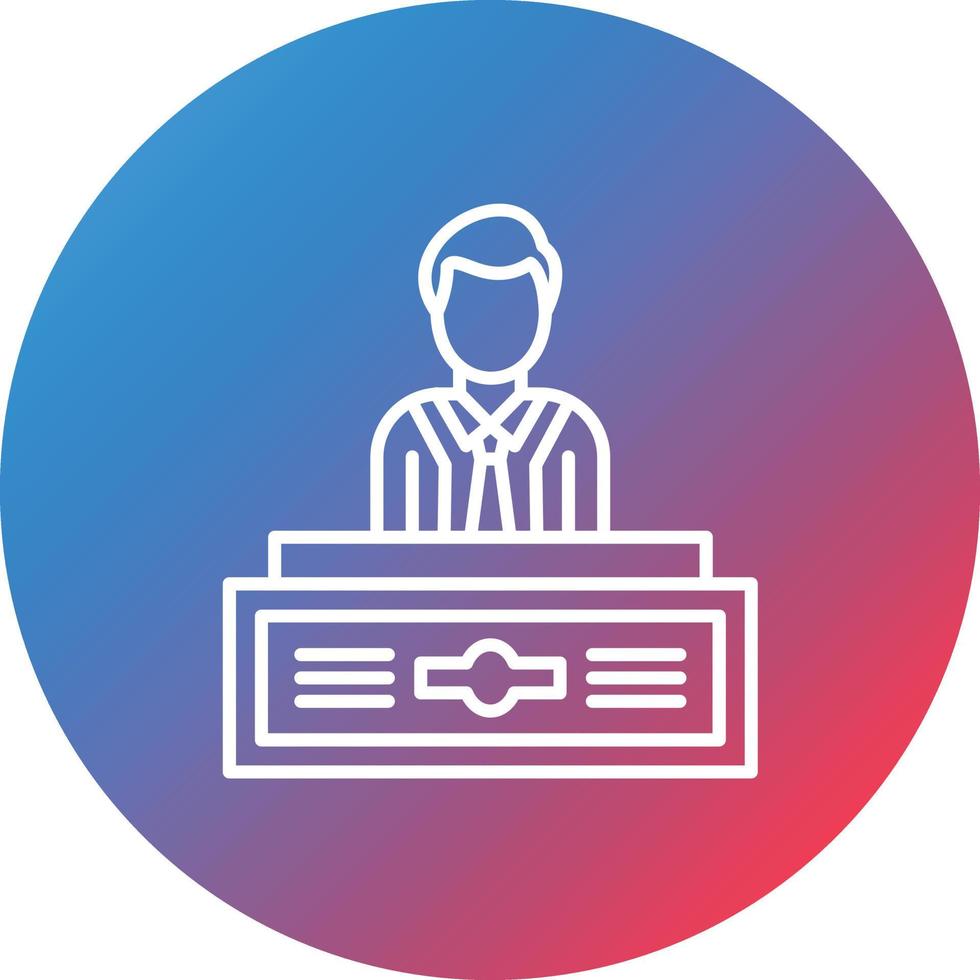 Reception Line Gradient Circle Background Icon vector