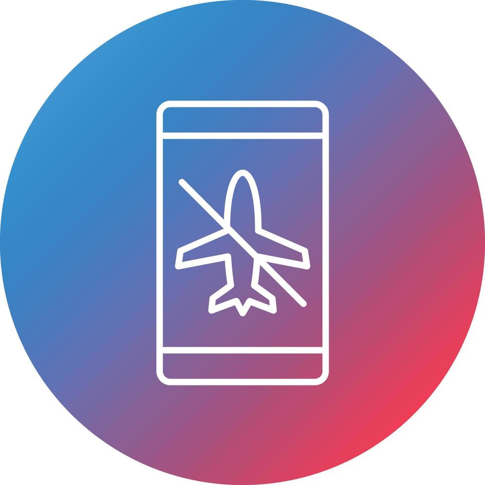 Airplane mode Inactive Line Gradient Circle Background Icon vector