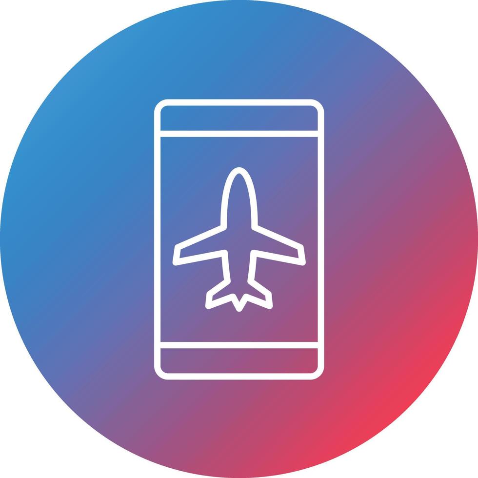 Airplane mode active Line Gradient Circle Background Icon vector