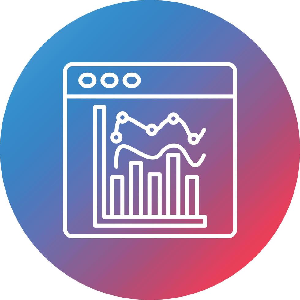 Statistical Graph Line Gradient Circle Background Icon vector
