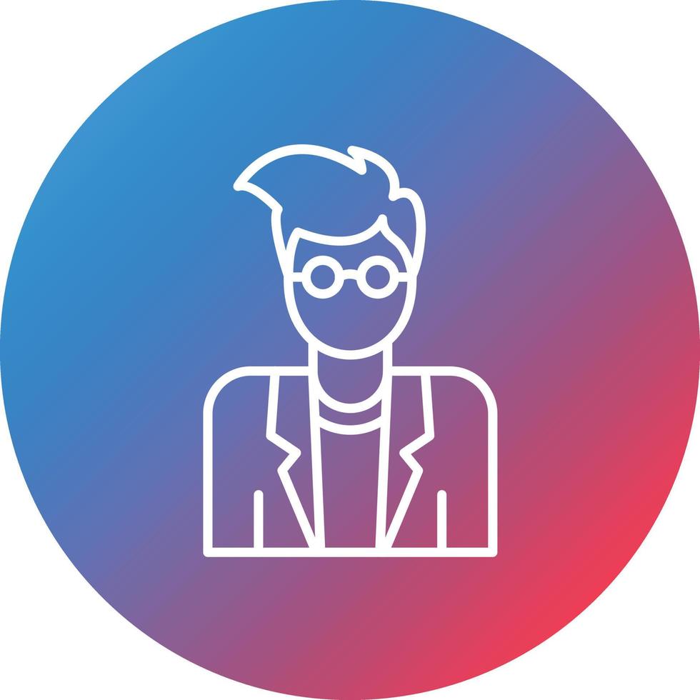 Model Male Line Gradient Circle Background Icon vector