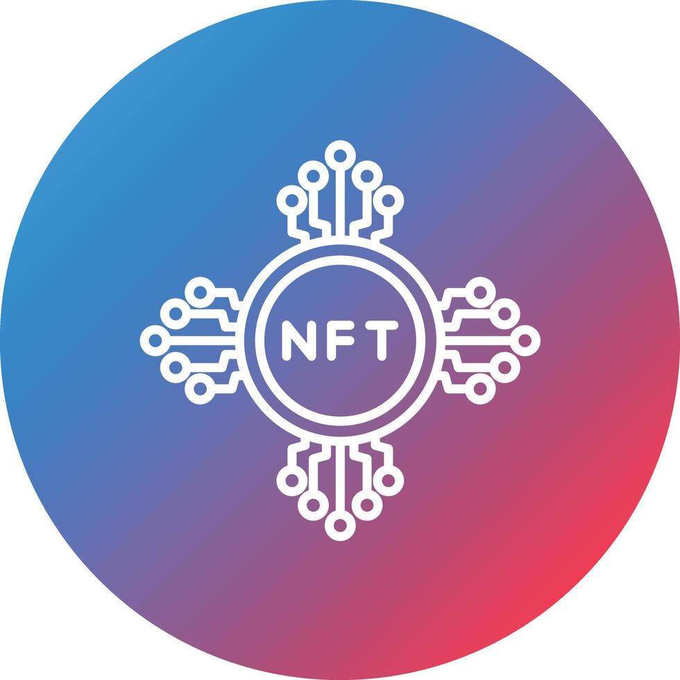 Token Line Gradient Circle Background Icon vector