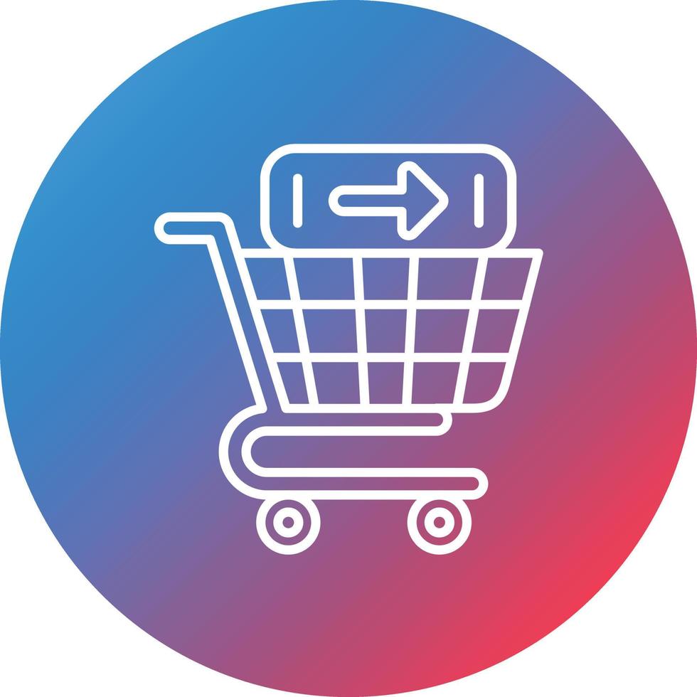 Checkout Line Gradient Circle Background Icon vector