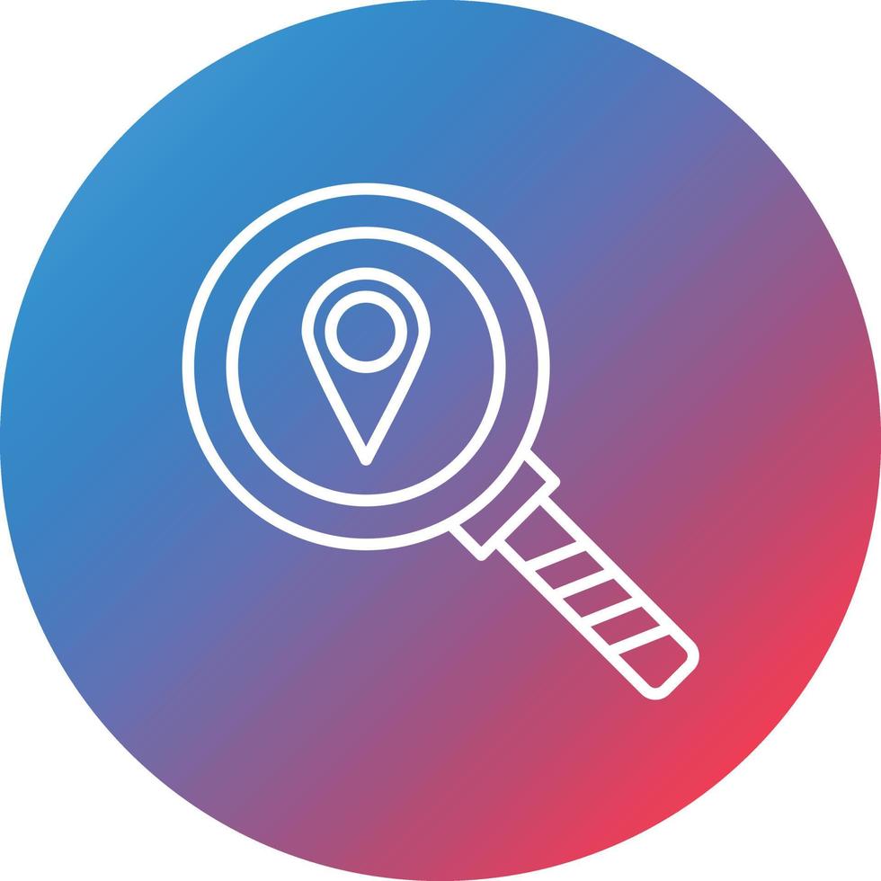 Location Searching Line Gradient Circle Background Icon vector