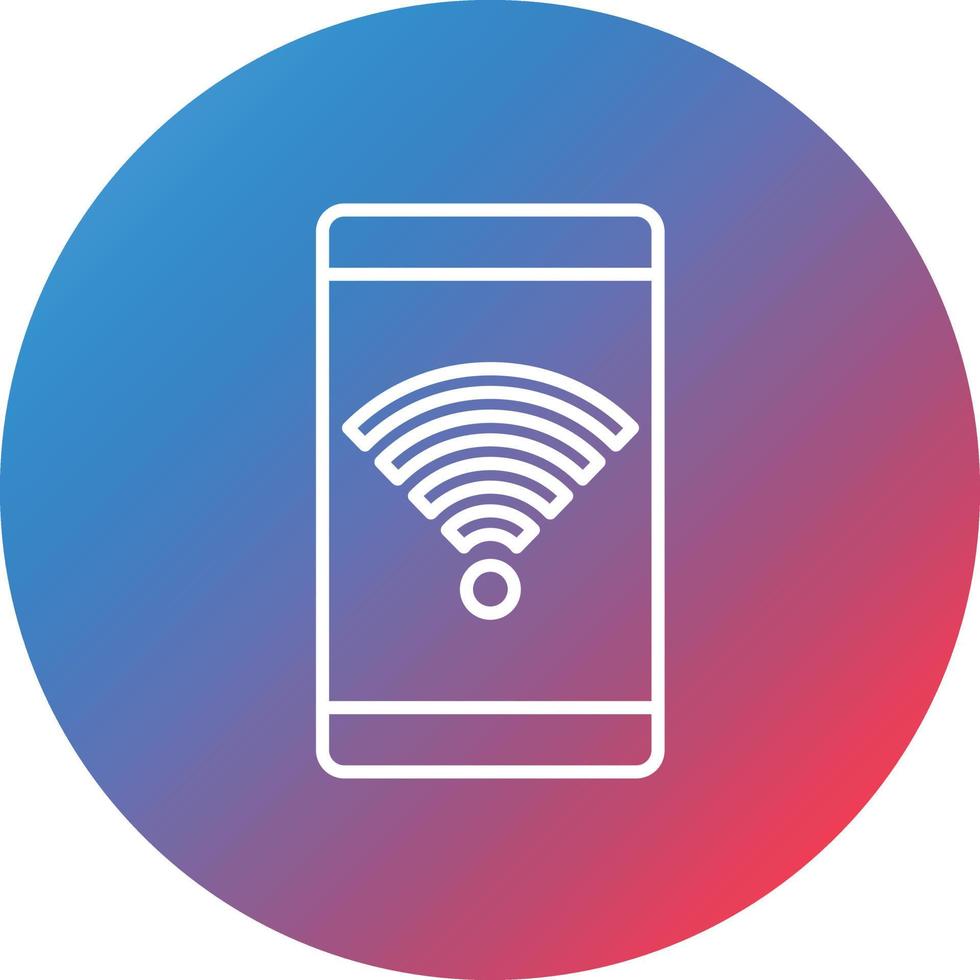 Signal Wifi 4 Bar Line Gradient Circle Background Icon vector