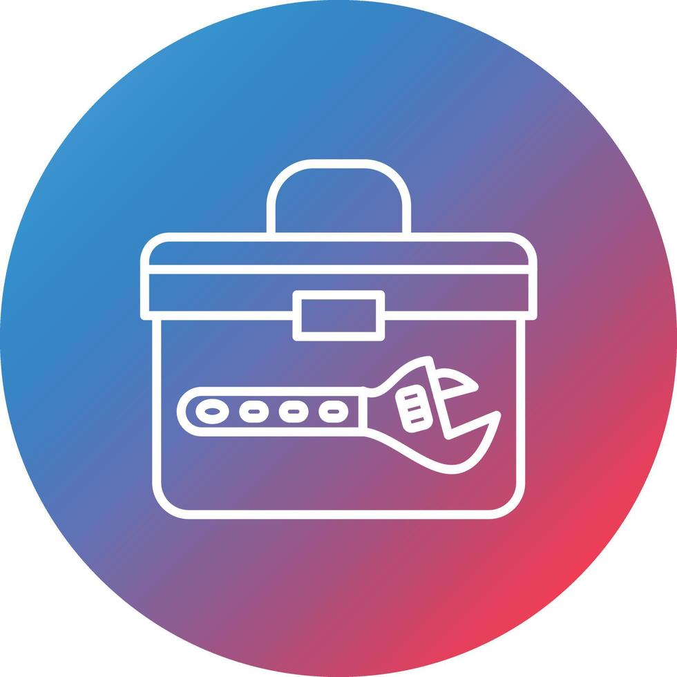 Tool Pouch Line Gradient Circle Background Icon vector