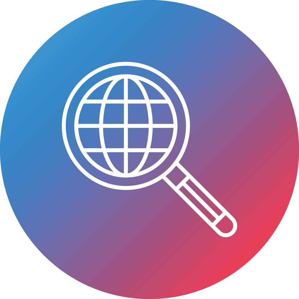 Global Search Line Gradient Circle Background Icon vector