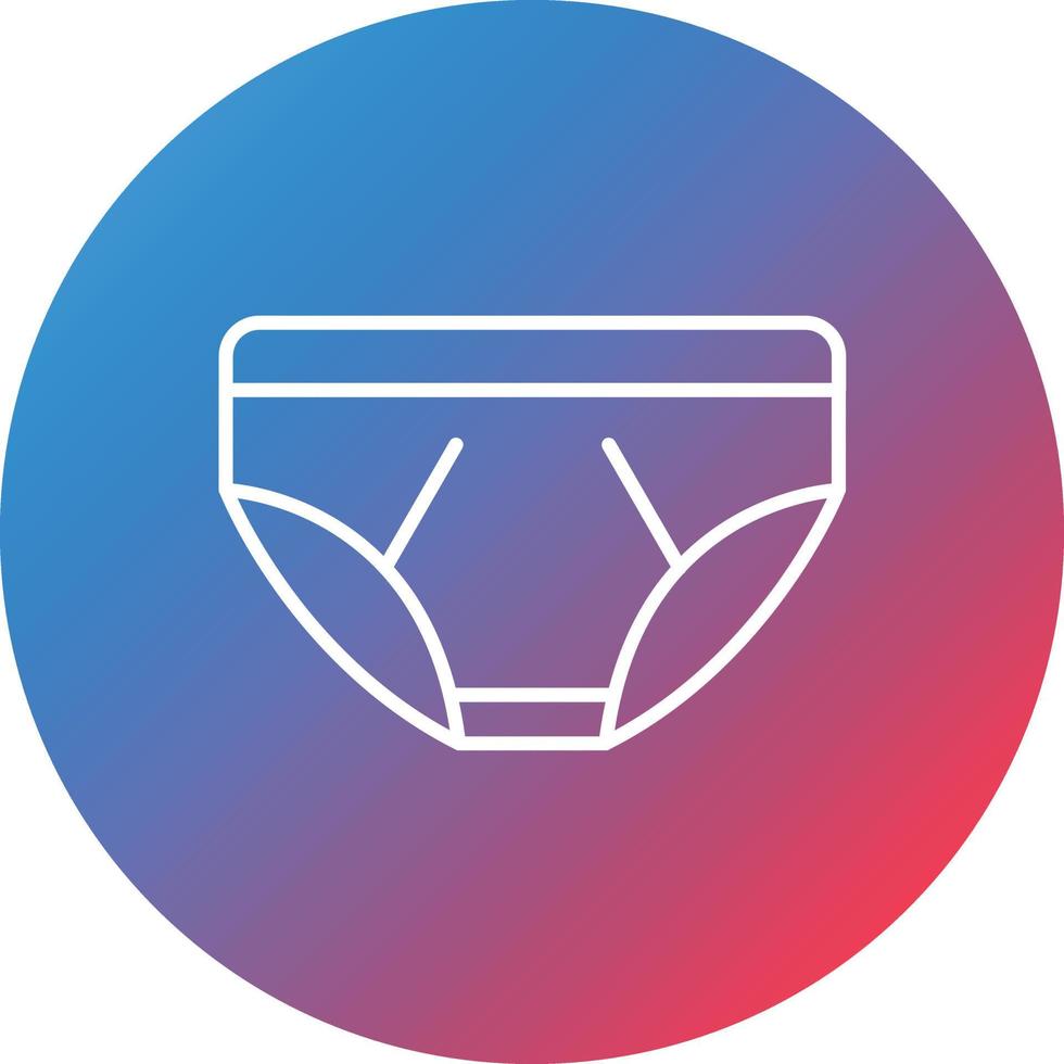 Underwear Line Gradient Circle Background Icon vector